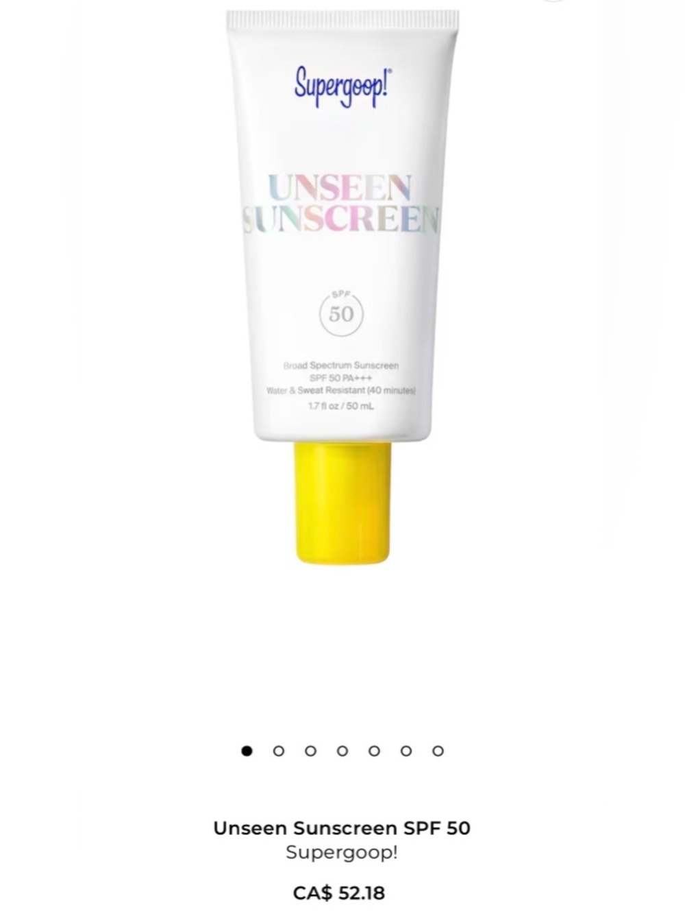 Supergoop! Unseen Sunscreen SPF 50